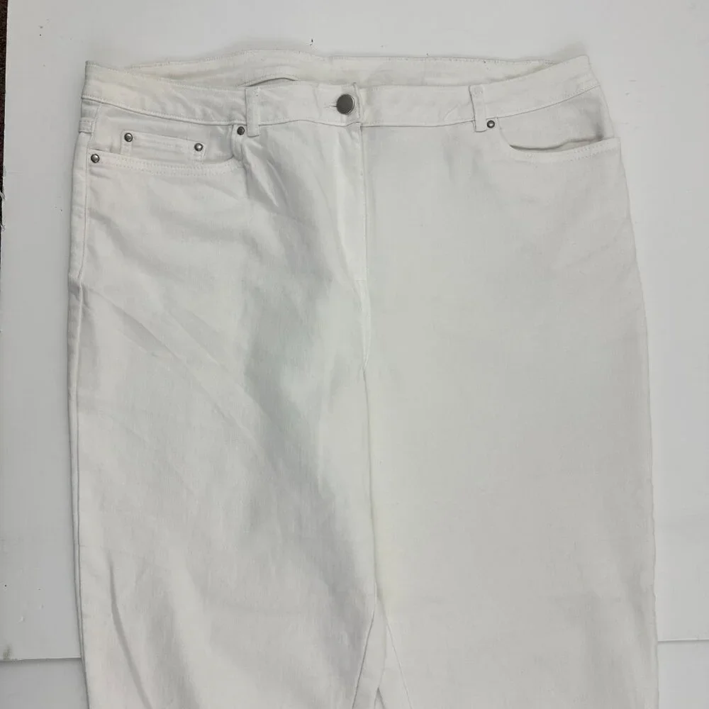 Ruby‎ Rd Raw Hem Crop Women's size 16 White Denim Jeans